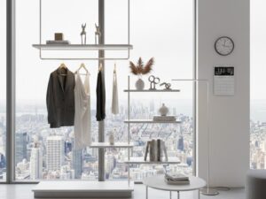 ALパイプの素材感と曲げ曲線を活かした意匠性ある製品