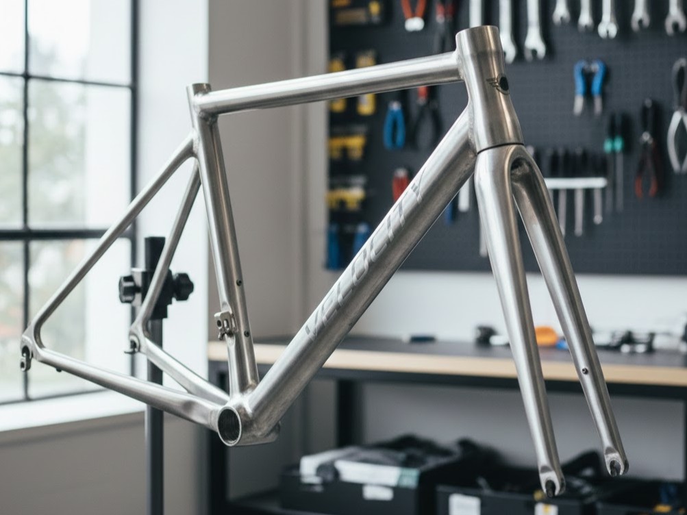 軽量なアルミパイプで製造した自転車用フレーム