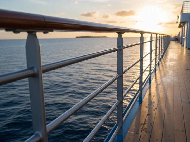 船舶用手すりに採用されたアルミパイプ加工